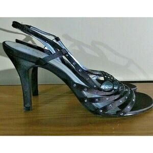 Alfani Dark Brown Heels with Diamante Detail Slingback Heels - Size 7.5M
